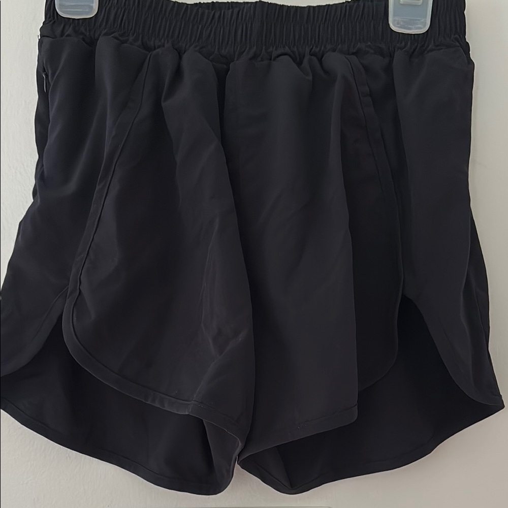 Black Athletic Shorts with Elastic Waistband and Lightweight Design